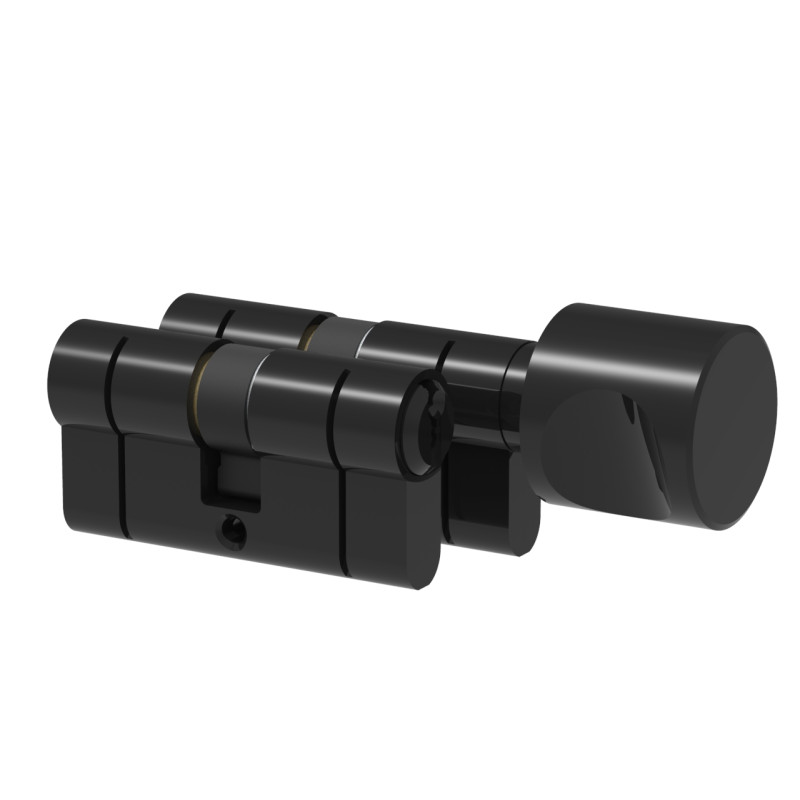 Komplet wkładek Łucznik D profil E8 55-70 gałka MF10 od 55 czarna